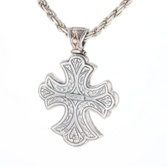Sterling and 18K Gold Konstantino Cross Pendant