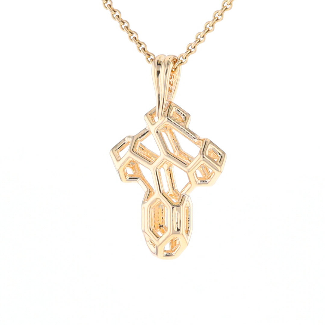 Small Voronoi Cross Pendant