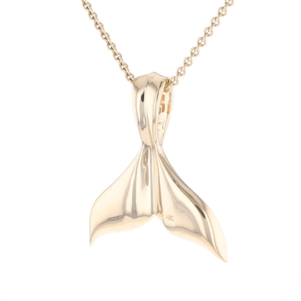 Whale Tail Natural Gold Nuggets Inlaid Pendant XL
