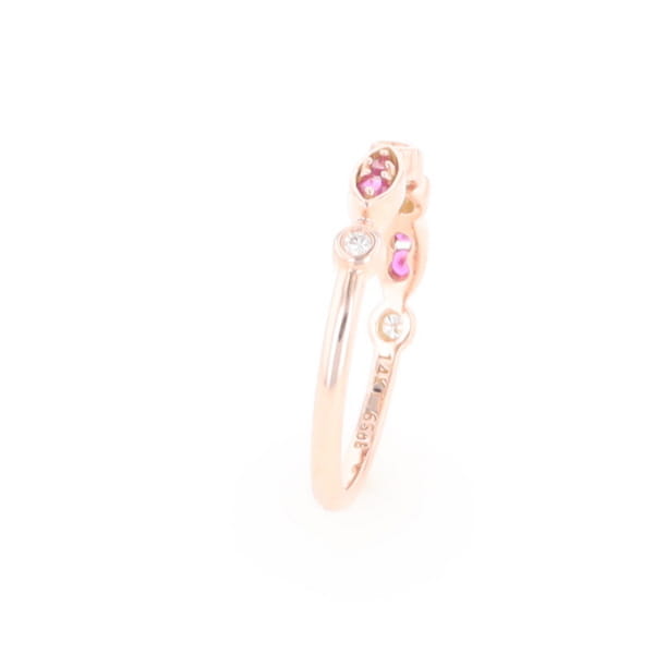 Pink Sapphire Simply Vintage Wedding Band