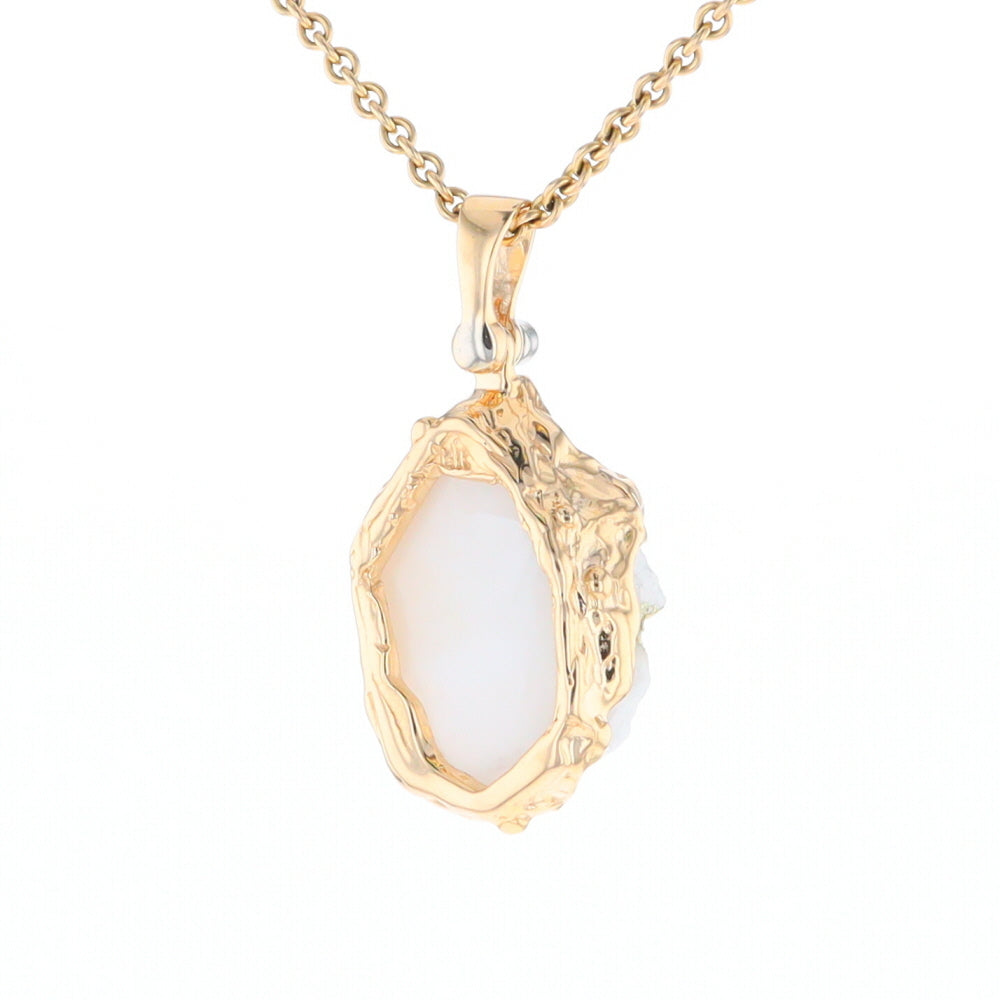 Rough Gold Quartz Freeform Pendant