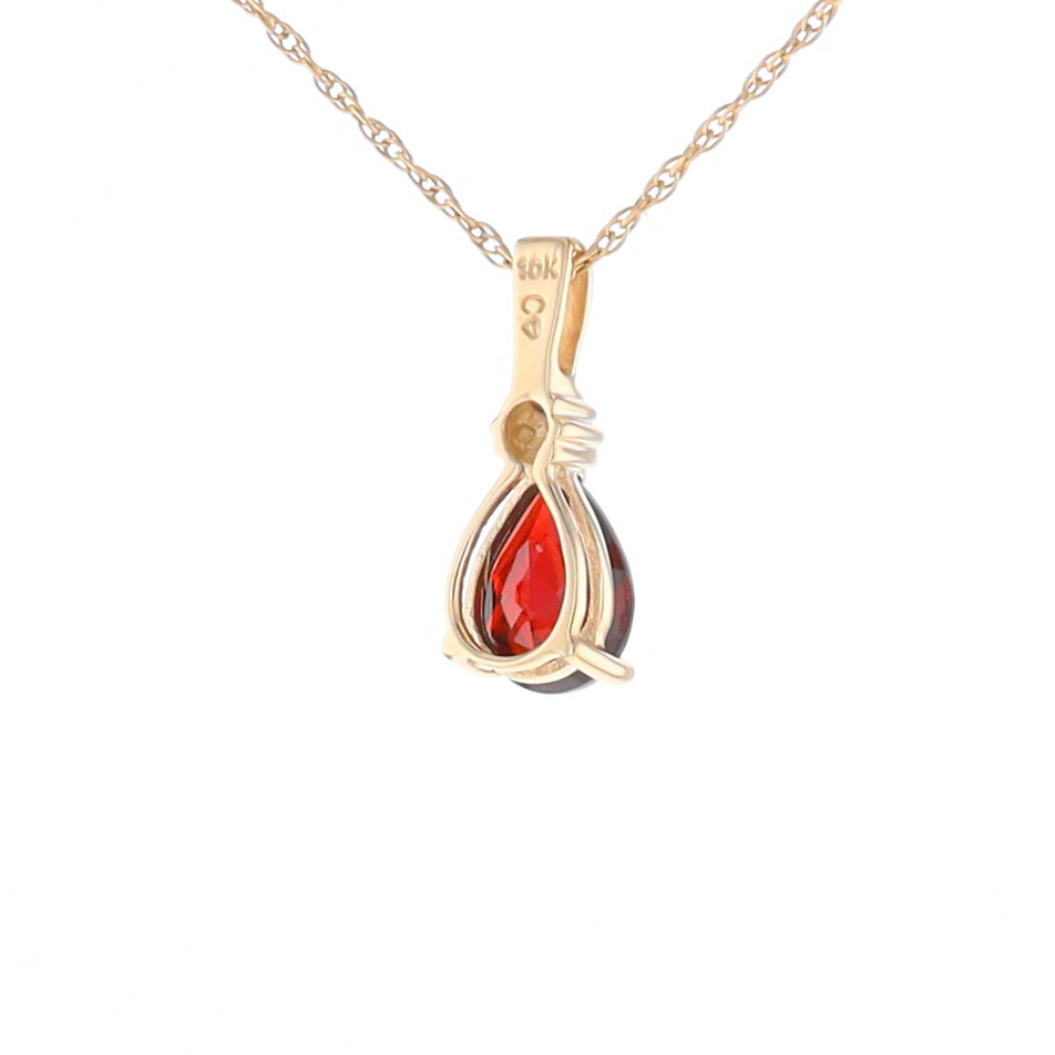 Pear Checkered Garnet Pendant