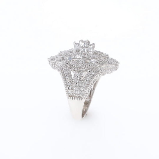 Floral Filigree Design Diamond Ring