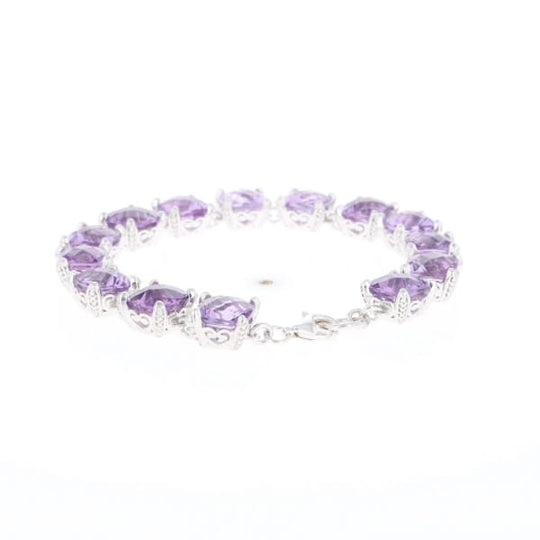 Amethyst Bracelet With Silver Filigree