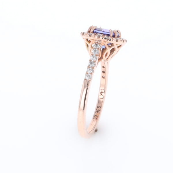 Rose Gold Tanzanite Halo Ring