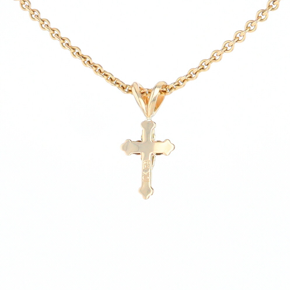 Black Hills Gold Diamond Cross Pendant