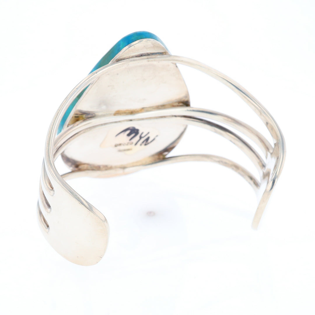 3-Layer Turquoise Raindrop Sterling Silver Cuff