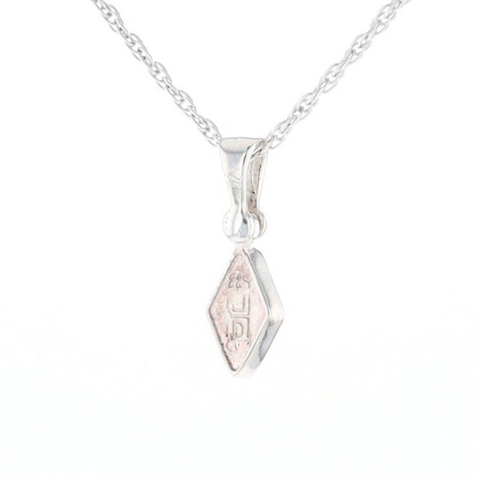 Sterling Silver Gold Quartz Inlaid Diamond Pendant - G3