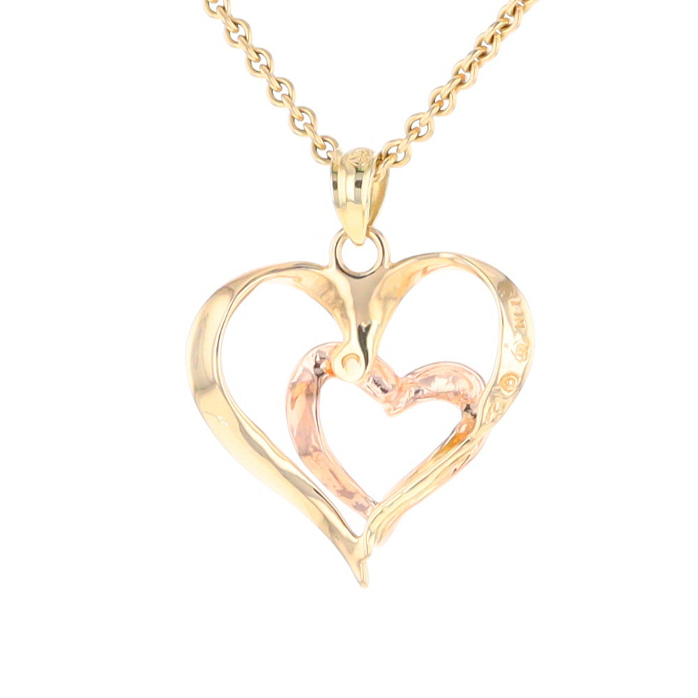 Two-Tone Double Heart Pendant