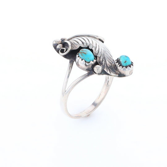 Native Turquoise Feather Ring