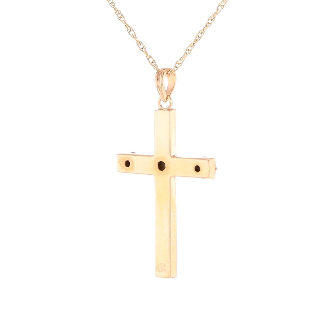 Vintage Incised Diamond Cross Pendant