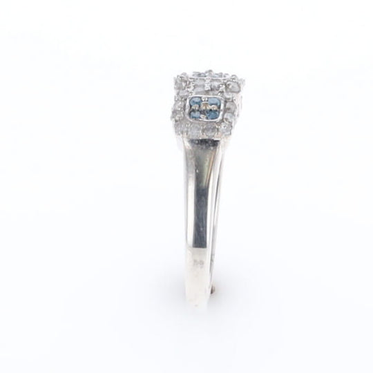 Triple Diamond Halo Ring