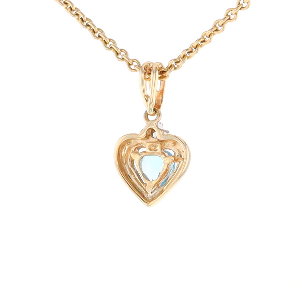 Blue Topaz Heart Pendant