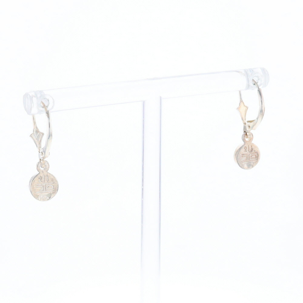 Gold Quartz Inlaid Round Bezel Earrings