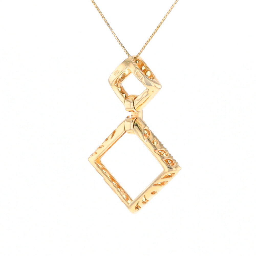 Yellow Sapphire Double Square Necklace