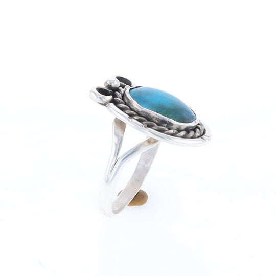 Native Turquoise Rope Design Ring