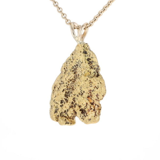 Gold Natural Nugget Flat Pendant