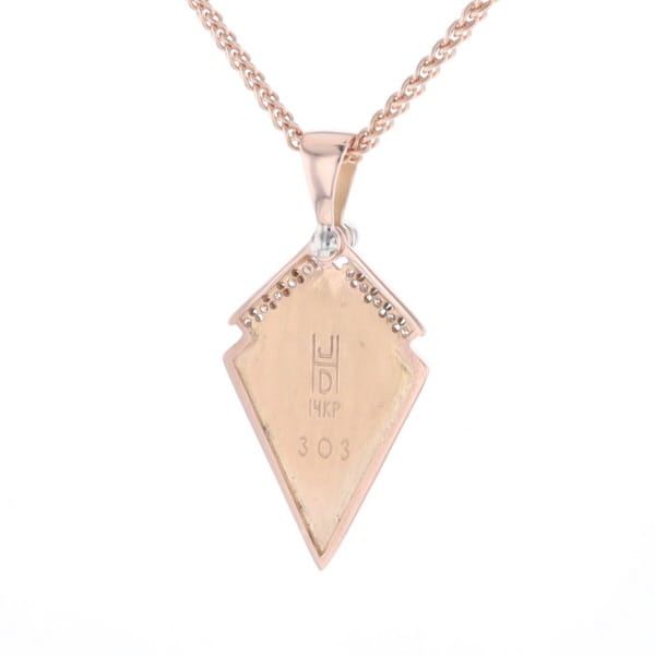 Turquoise Kite Shaped Inlaid Pendant with 0.19ctw Diamonds