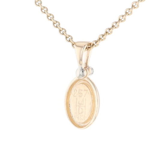 Natural pietersite oval inlaid .02ctw diamond pendant