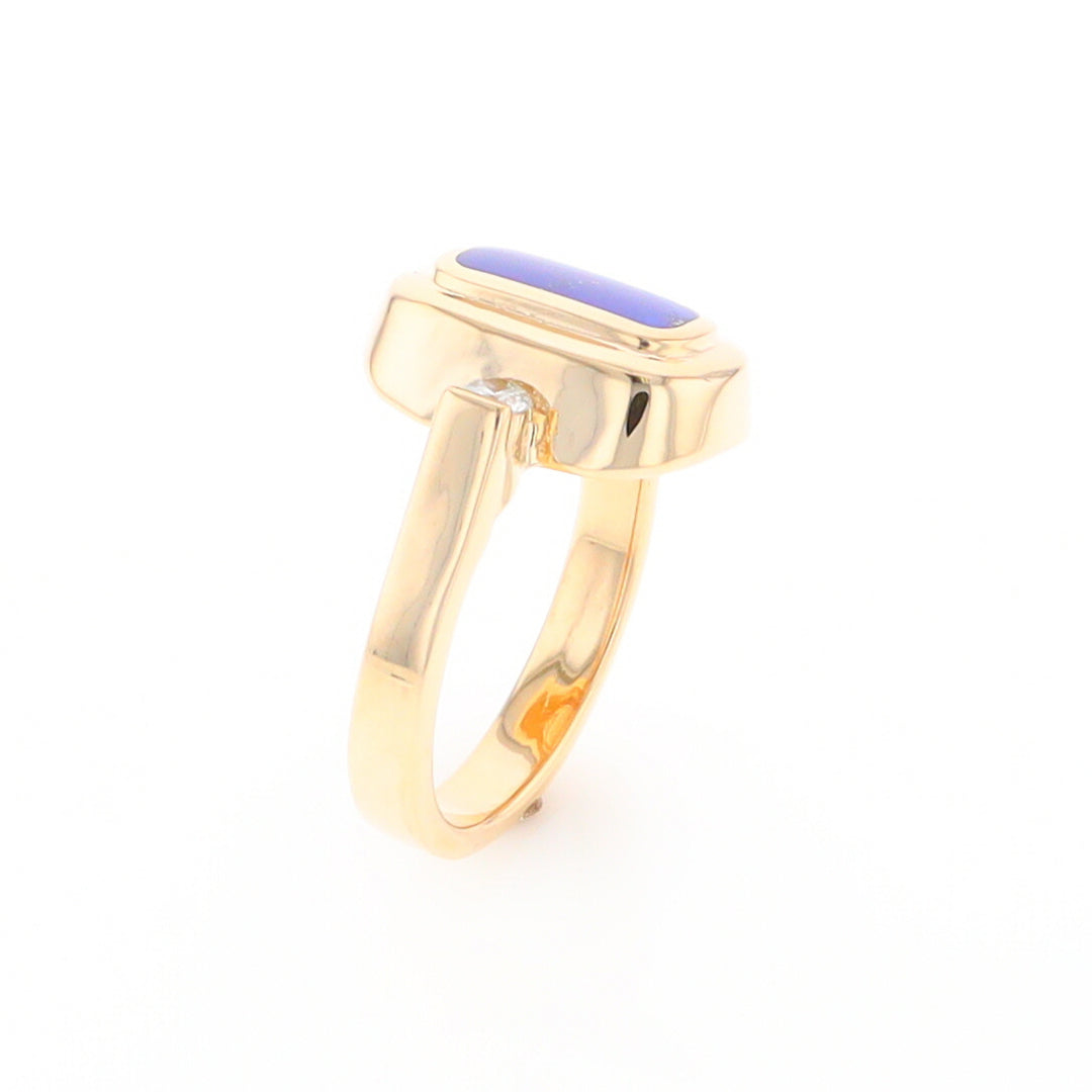 Lapis 0.16ctw Diamond Ring