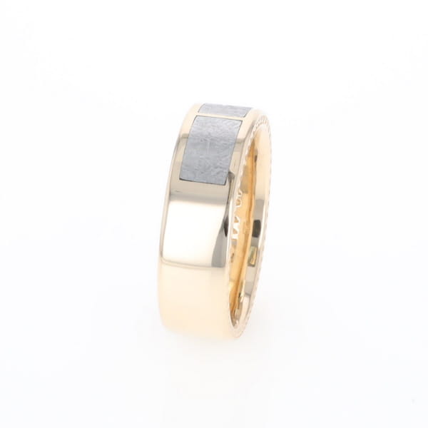 3 Section Men's Meteorite  Milgrain Topped Ring