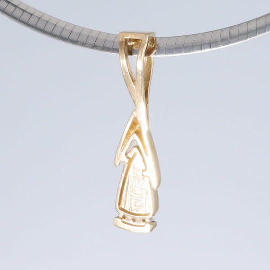 Opal Pendant Triangle Inlaid Design with .06ctw Round Diamonds