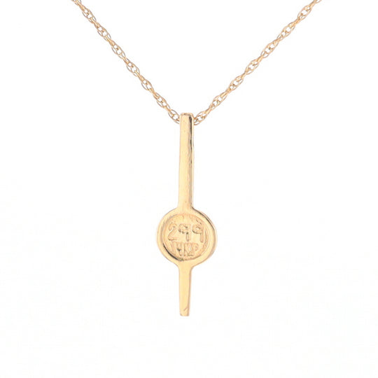 Gold Quartz Necklace Bar Design Round Superior Quality Inlaid Pendant