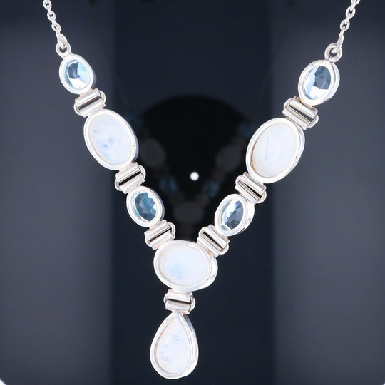 Moonstone & Blue Topaz Necklace