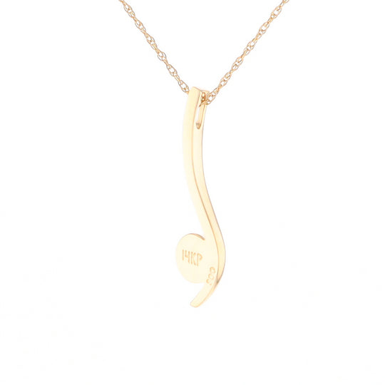 Round Inlaid Gold Quartz Curved Bar Pendant G2