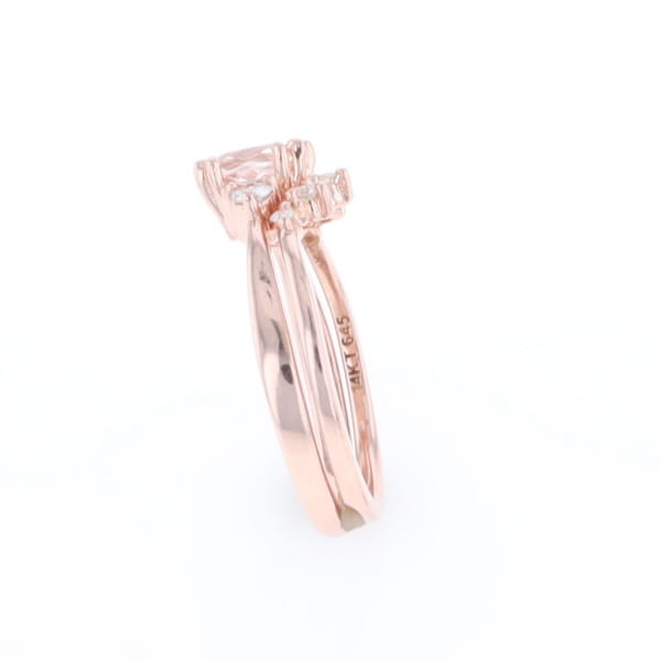 Two Ring Morganite Wedding Set