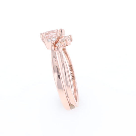 Two Ring Morganite Wedding Set