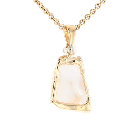 Gold Quartz Freeform Pendant