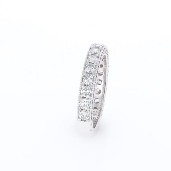 Diamond and Pink Sapphire Wedding Band