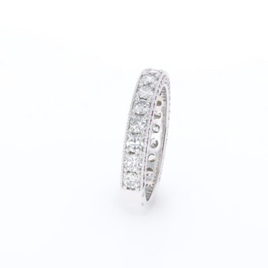 Diamond and Pink Sapphire Wedding Band