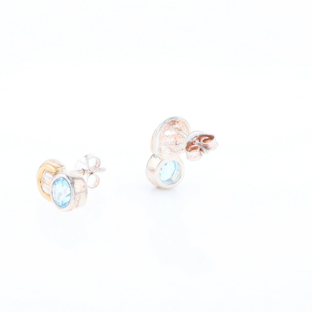 Blue Topaz Stud Earrings