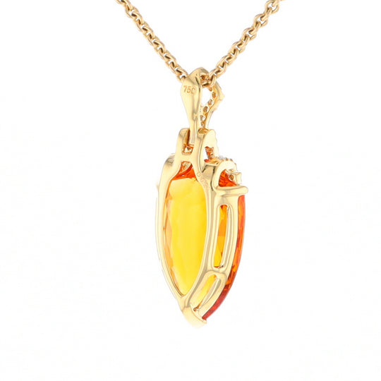 Citrine Pendant with Diamond Bail