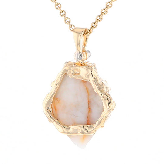 Rough Gold Quartz Free Form Pendant