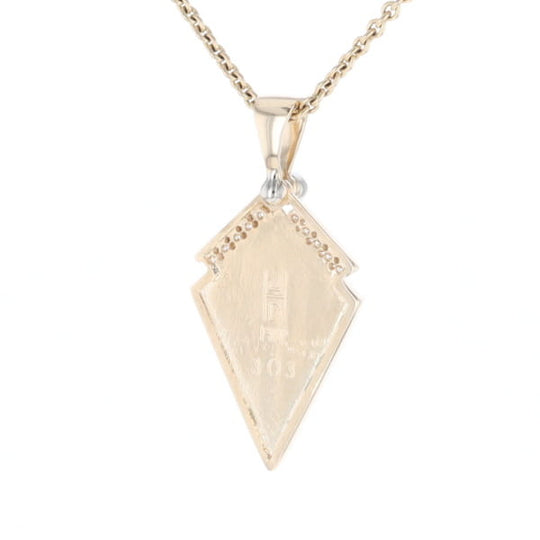 Meteorite Kite Shape Inlaid Pendant with 0.19ctw Diamonds