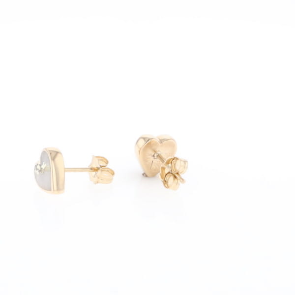 Gold Quartz Heart Stud Earrings - G2