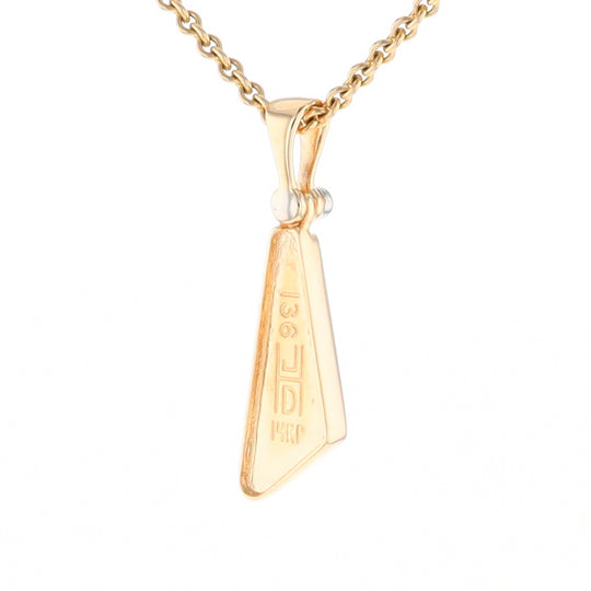 Triangular Gold Quartz Pendant - G2