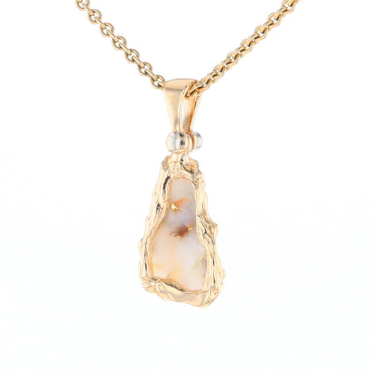 Rough Gold Quartz Freeform Pendant