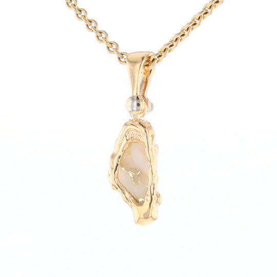 Gold Quartz Free Form Pendant