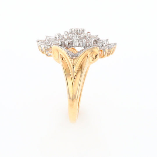 10K Gold Diamond Cluster Cocktail Ring