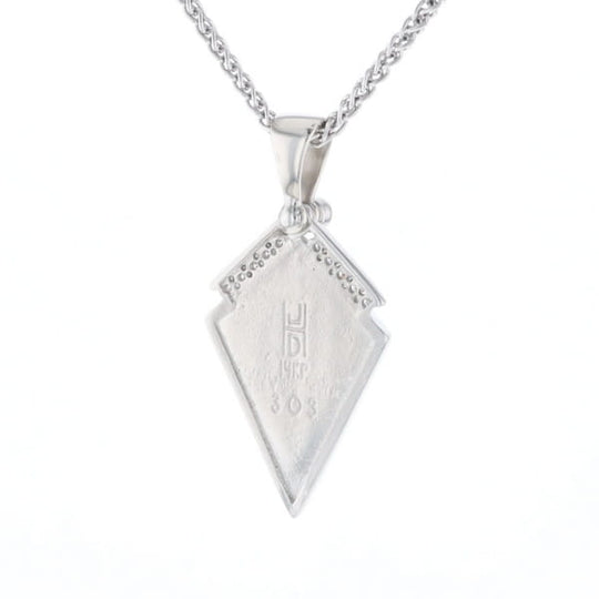 Pietersite Kite Shaped Inlaid Pendant with 0.19ctw Diamonds