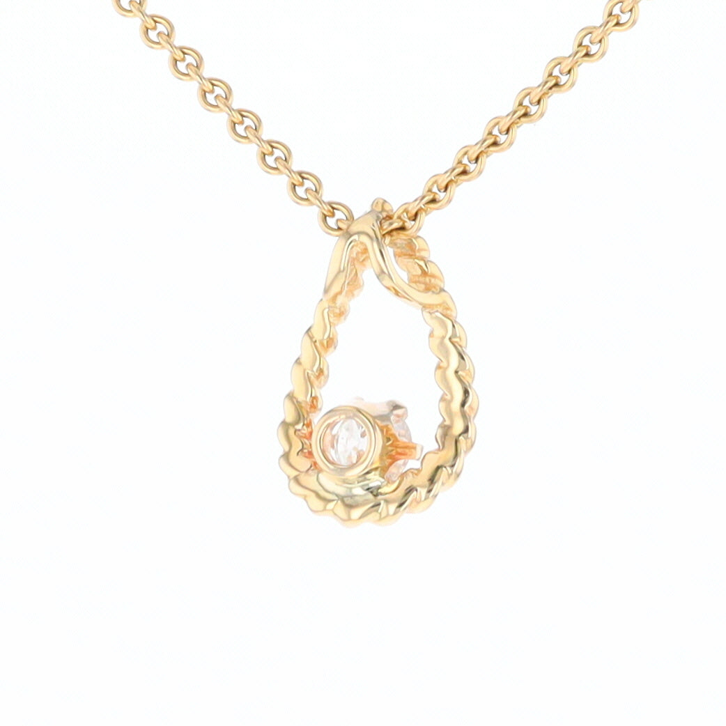 Solitaire Diamond Pear-shaped Rope Pendant