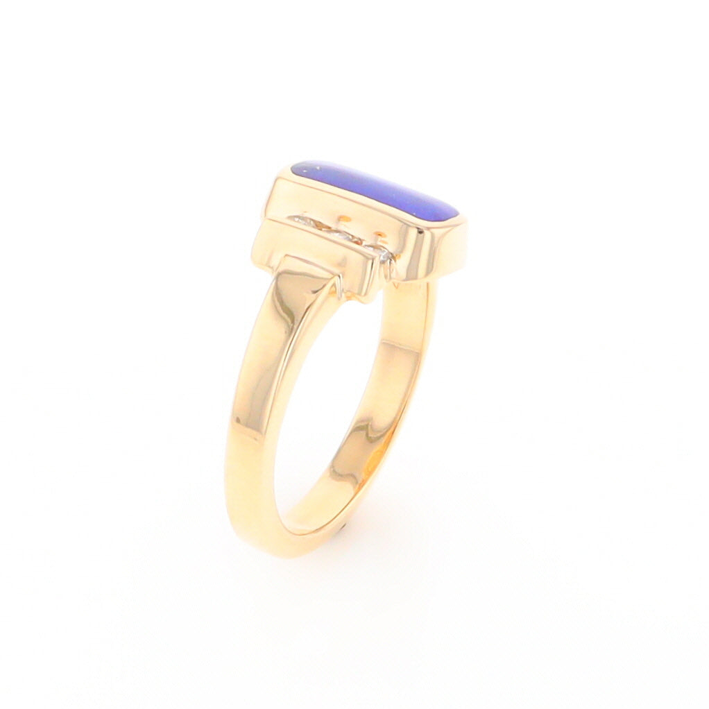 Lapis 0.24ctw Diamond Ring