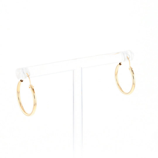 Gold Hollow Tube Hoop Earrings