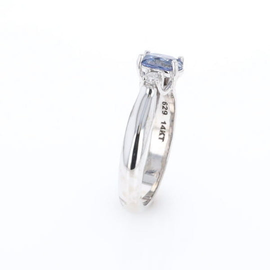 Ceylon Sapphire Three-Stone Trellis Ring