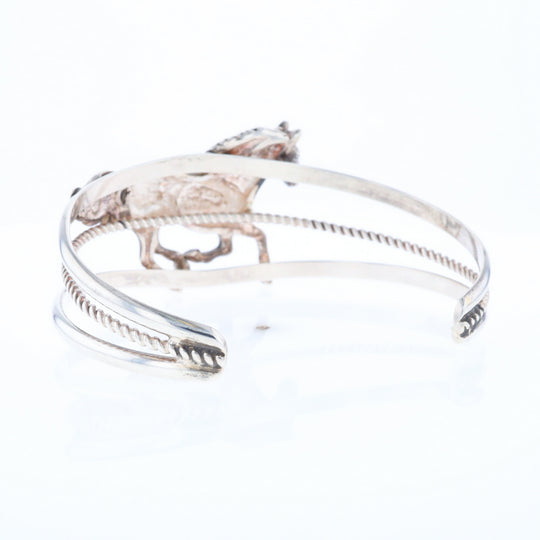 Silver Horse Native Cuff Bracelet