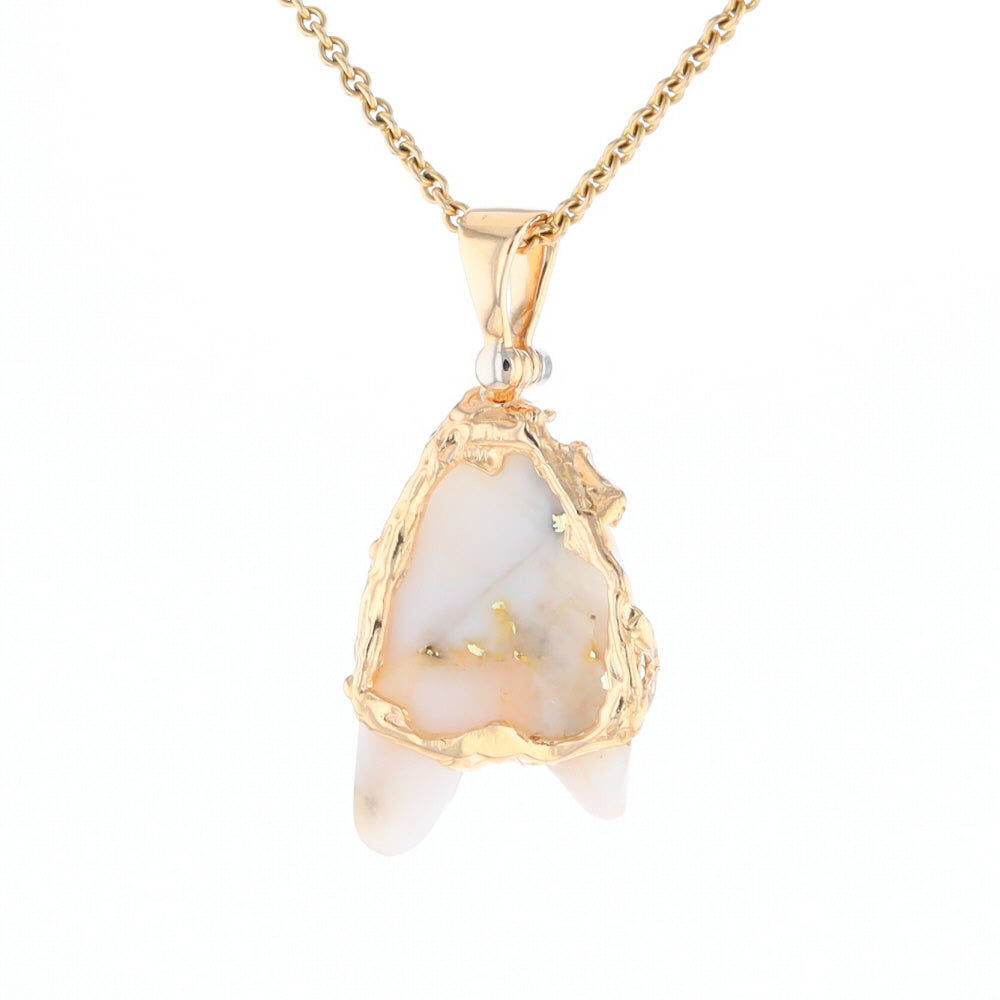 Rough Gold Quartz Freeform Pendant